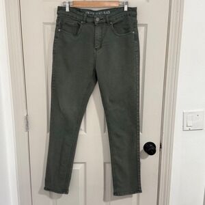 Vintage Genes Black Jeans Mens Green Slim Straight Stretch Pants 32x29.5